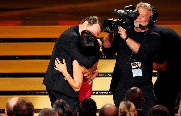 Kisses & tears at the Emmy Awards